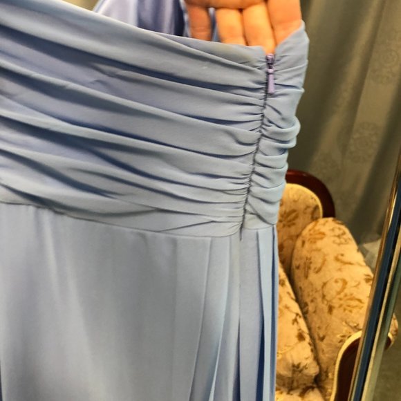 Dessy 1-Shoulder Grecian Bridesmaid Chiffon Dress - Picture 9 of 11